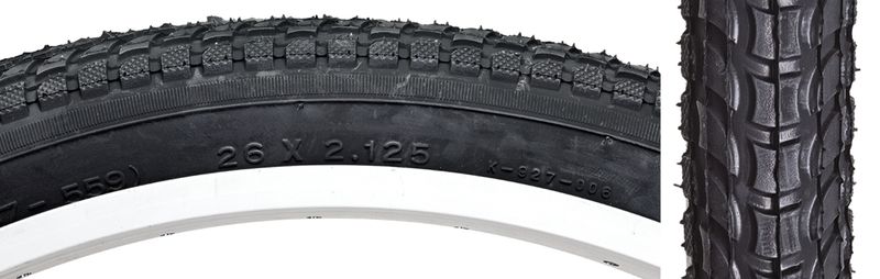 TIRE SUNLT 26x2.125 BK/BK CRUISER K927w/SUN LOGO KOMFORT WIRE