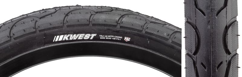 TIRES KEN KWEST 16x1.5 BK/BK SRC/PRC/60 WIRE 100psi