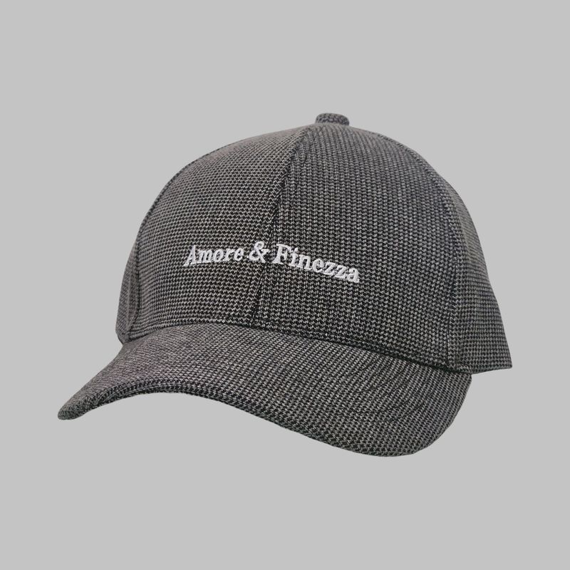 CASQUETTE COTON PIQUÉ GRIS/NOIR