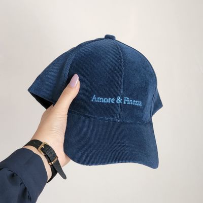 CASQUETTE VELOURS CÔTELÉ BLEU