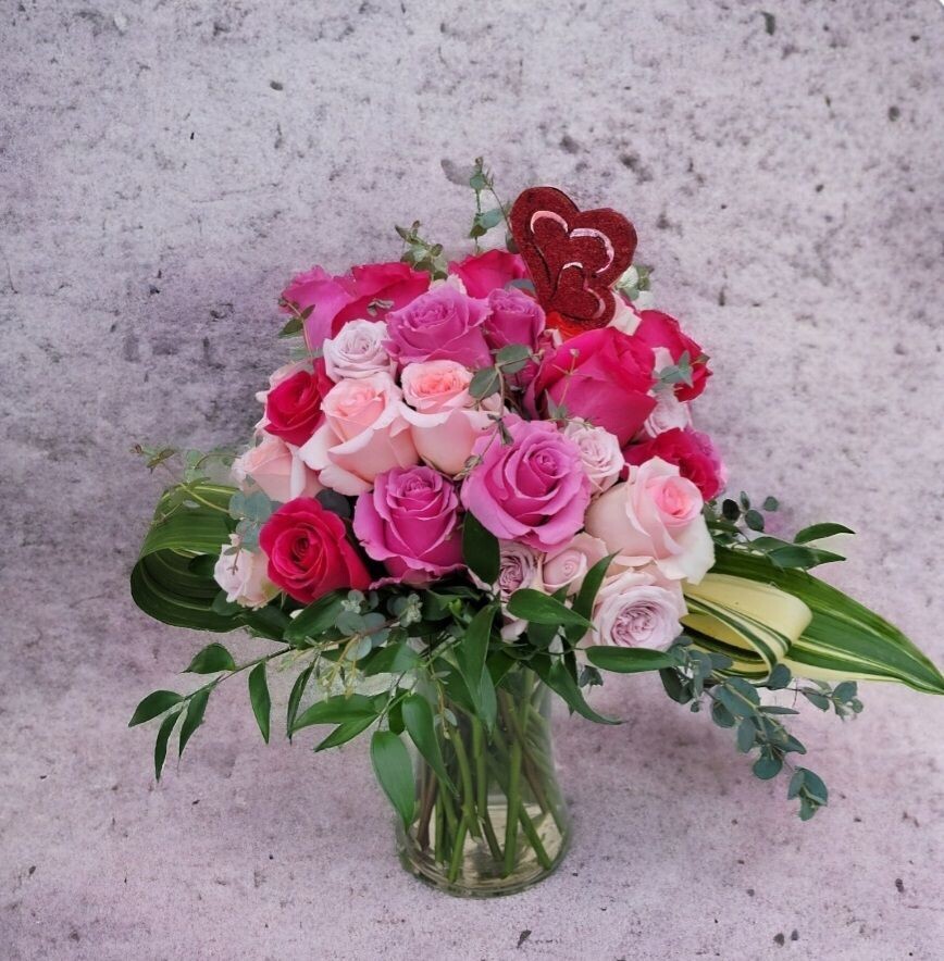 Eternal Love- Two Dozen Rose Vase Arrangement