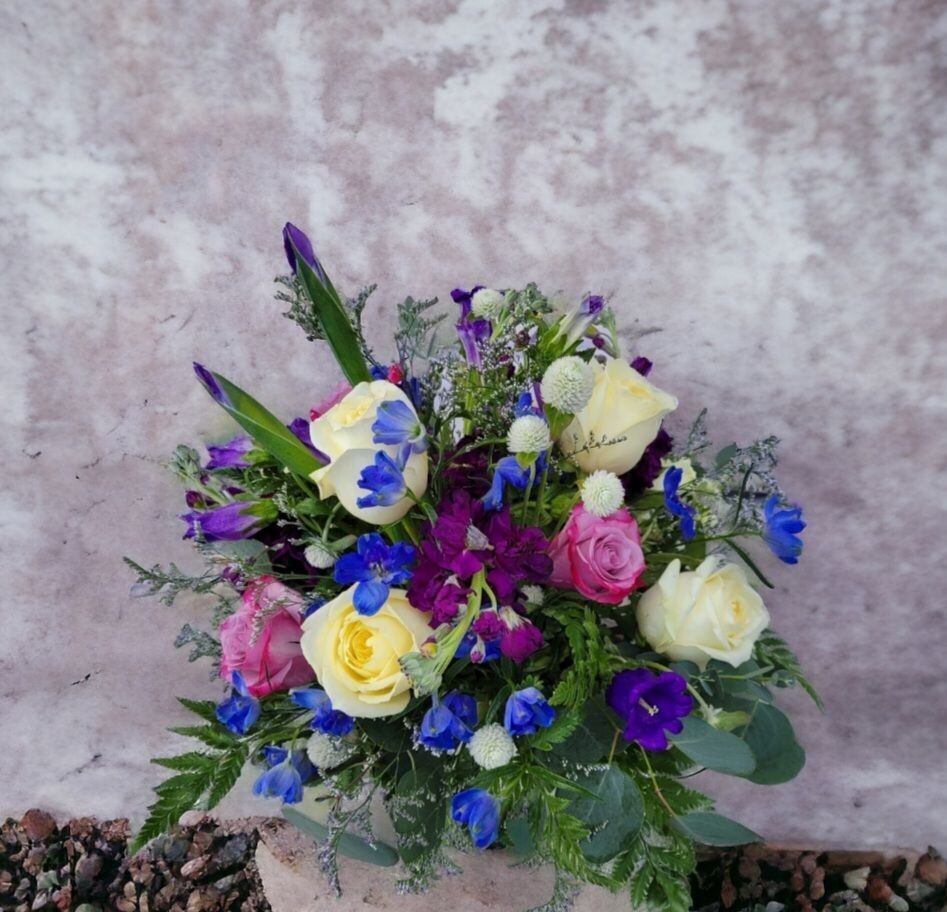 Violet Dreams: Mixed Floral Arrangement in Shades of Purple