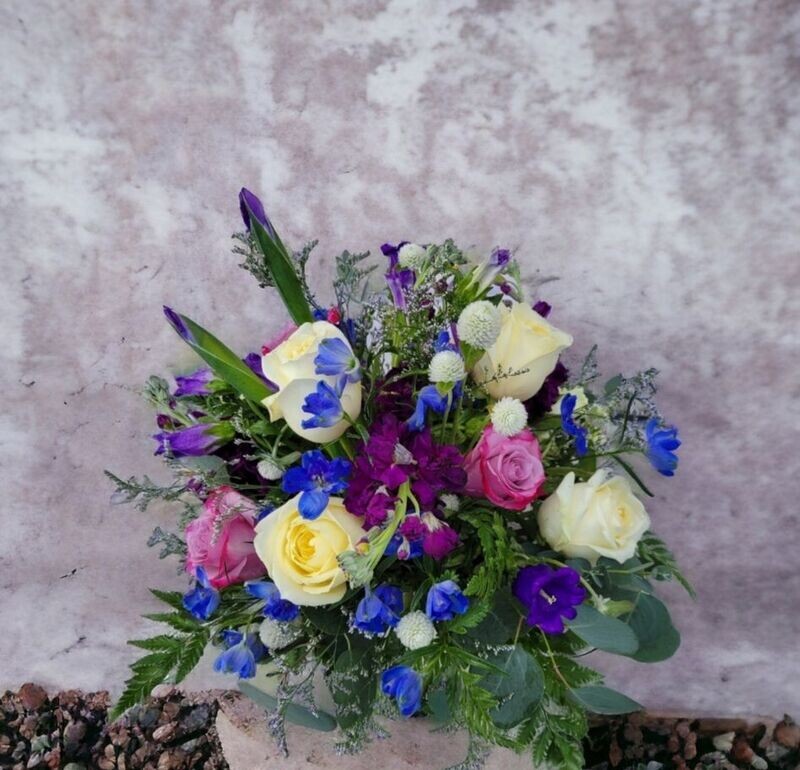 Violet Dreams: Mixed Floral Arrangement in Shades of Purple