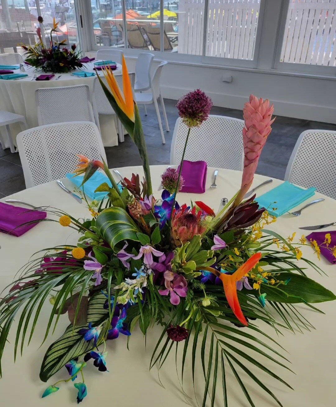 Tropical Oasis: Exotic Flower Centerpiece Arrangement