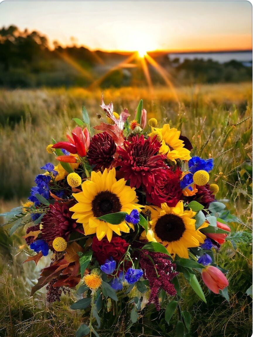 Sunlit Garden: Sunflowers, Tulips, Lilies, and More Vase Arrangement