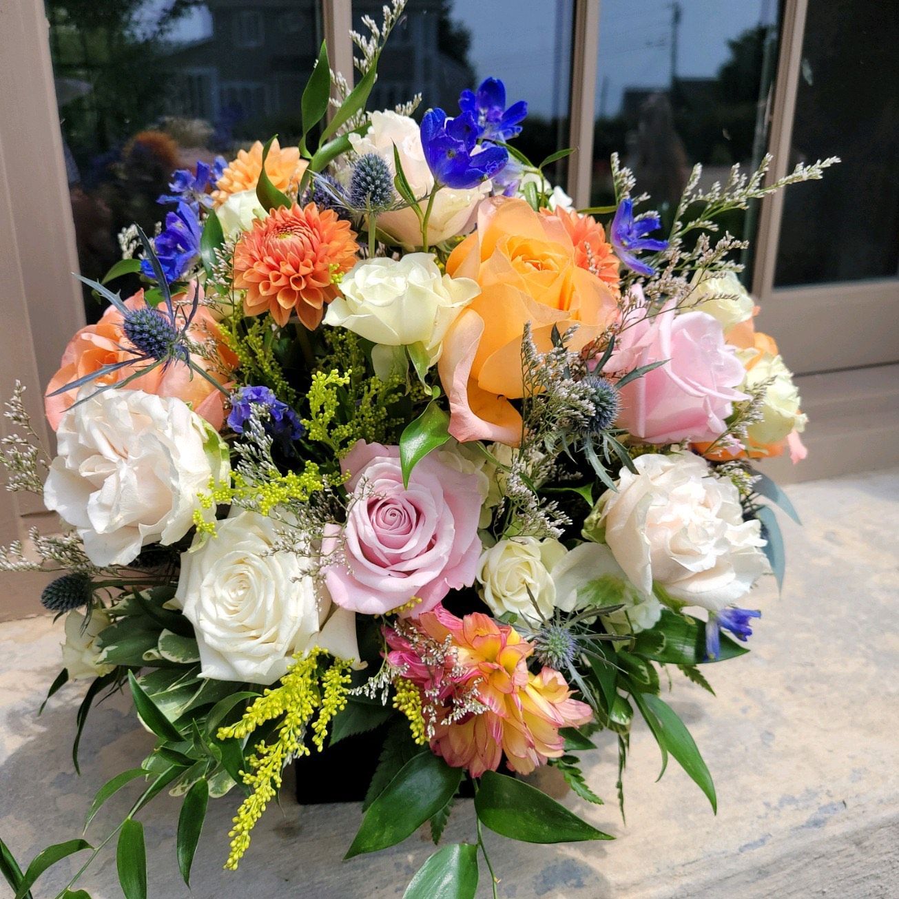 Rainbow Blossom Bouquet: Mixed Floral Arrangement
