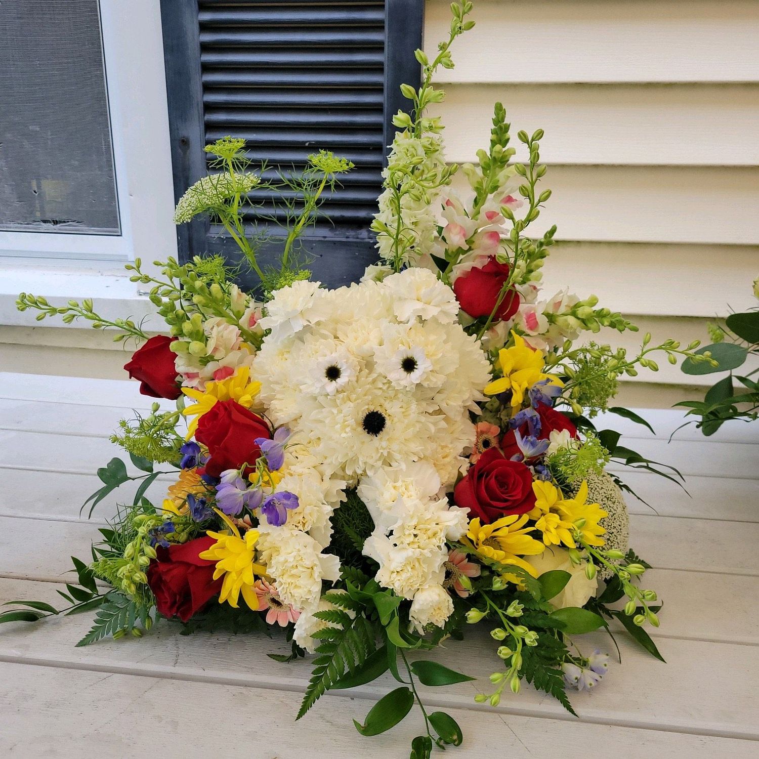 Paws and Petals Bouquet: Mixed Floral Arrangement