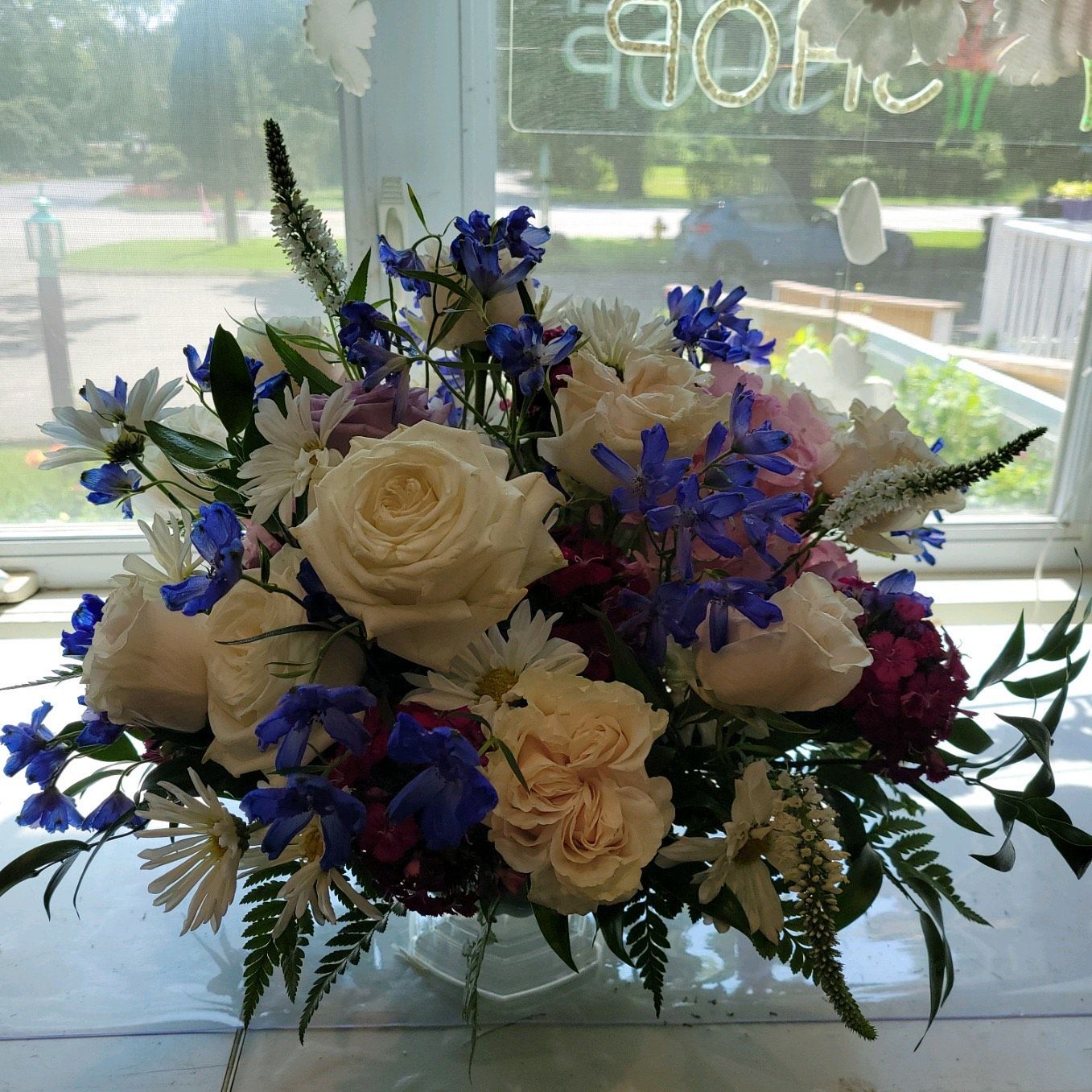 Tranquil Bliss Compote: Mixed Floral Arrangement