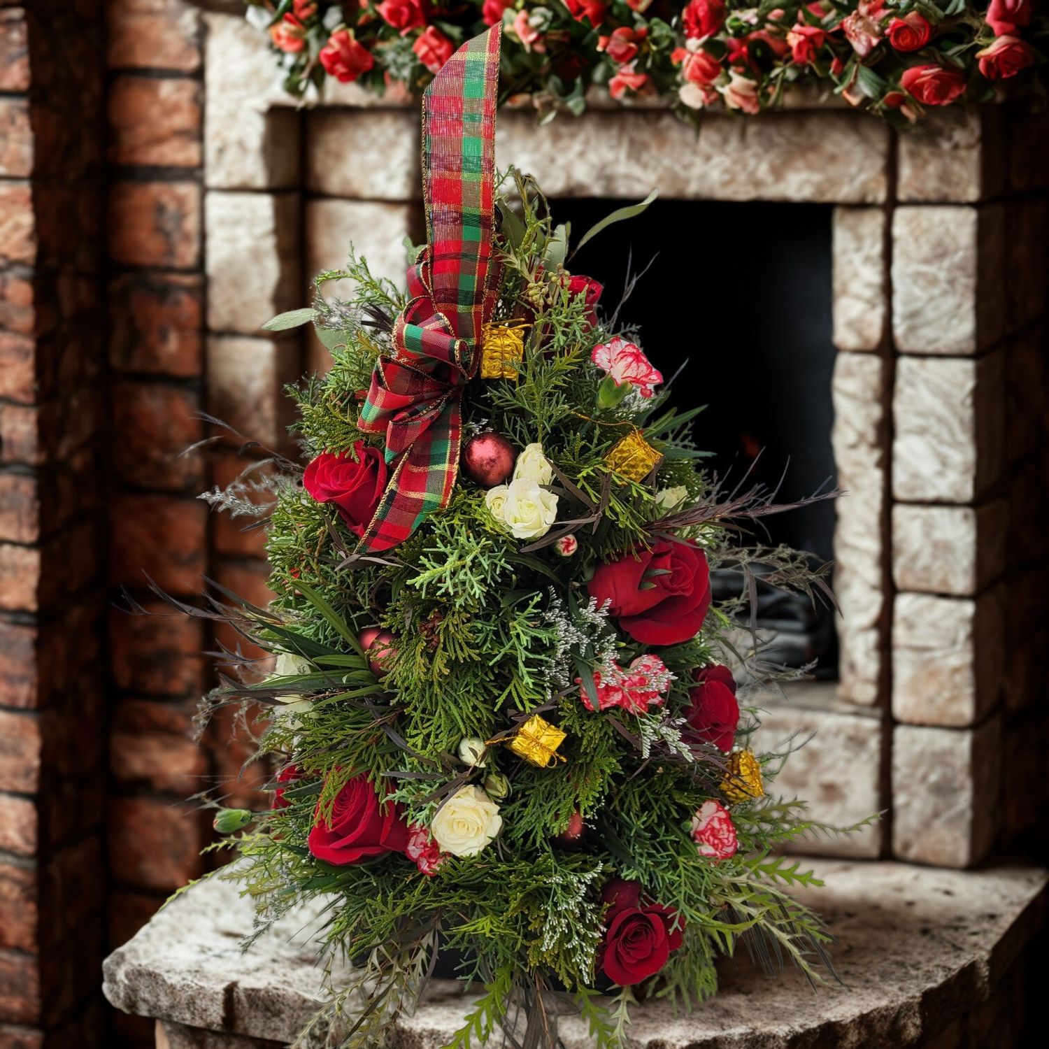 Festive Floral Christmas Tree