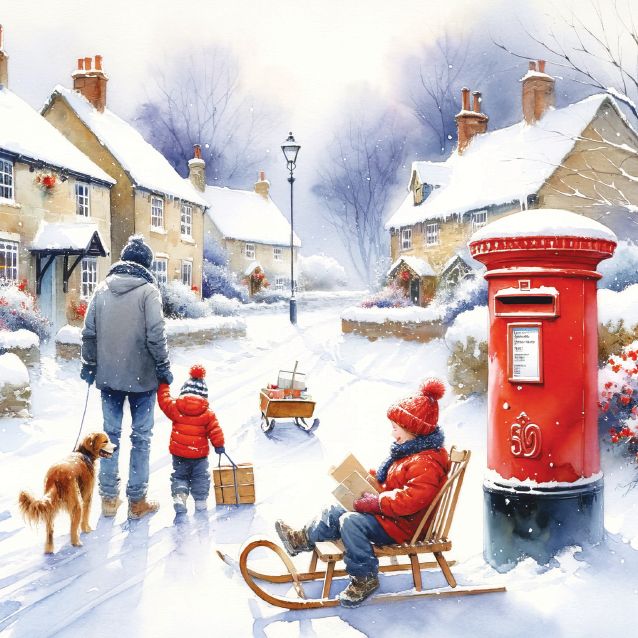 Christmas Post Box Cards (10 pack)