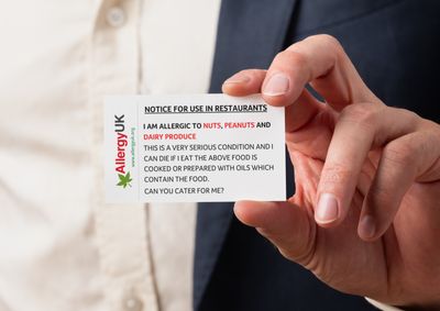 Allergy Restaurant Card - English