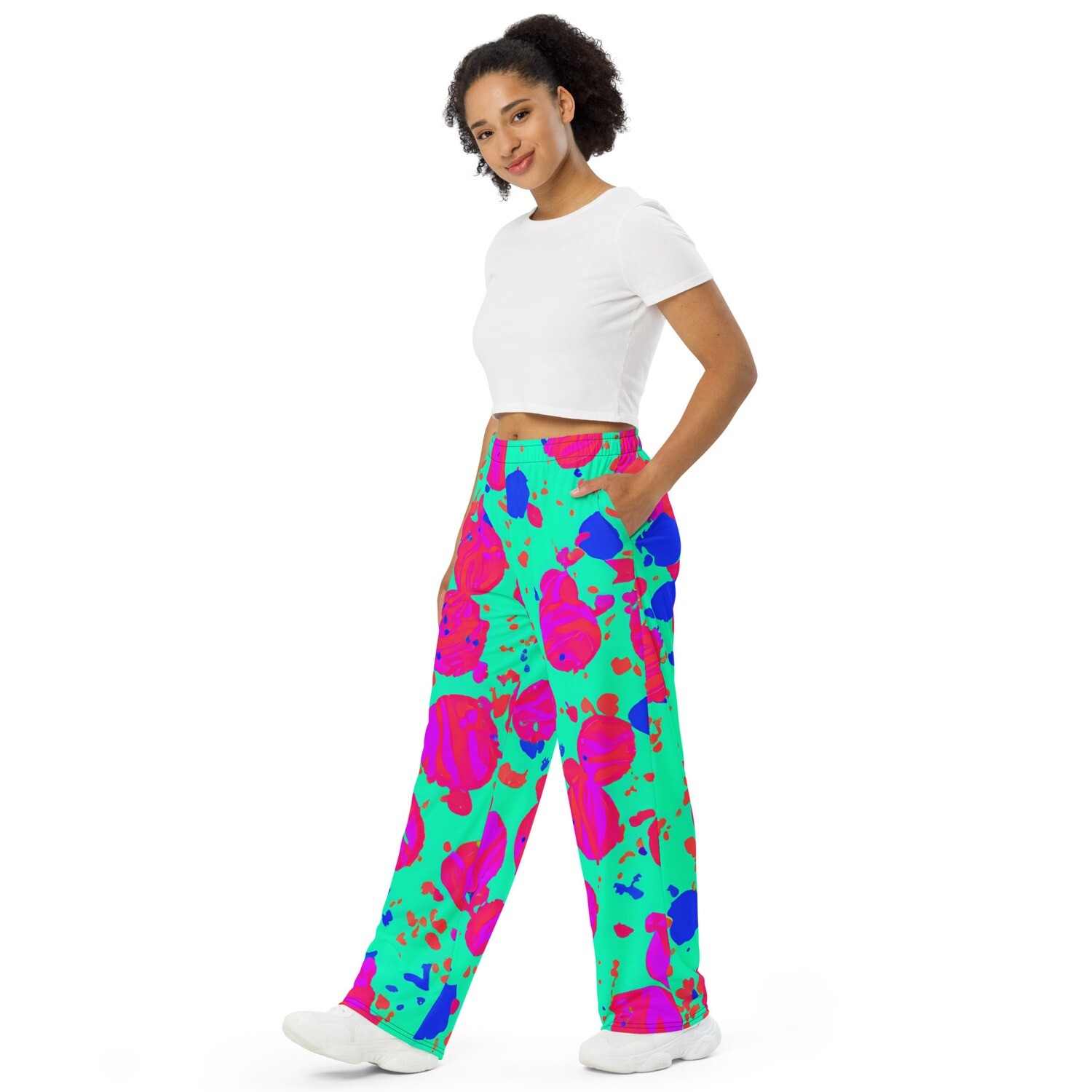 All-over print  wide-leg pants