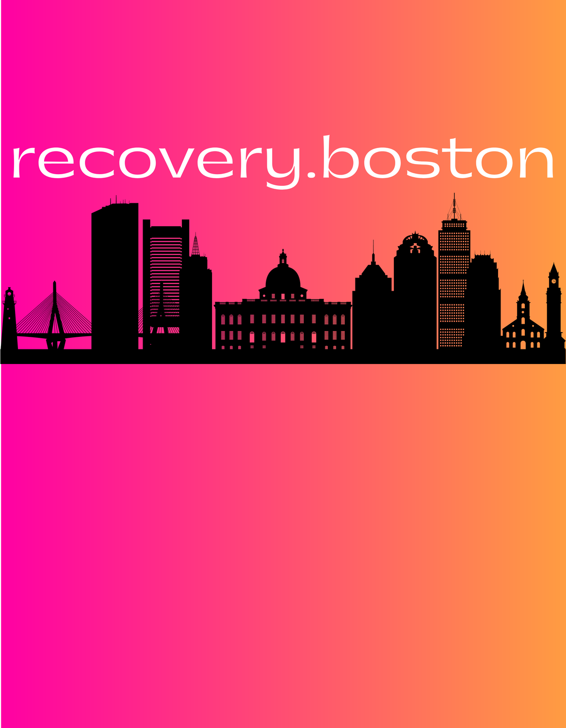 recovery.boston skyline t shirt