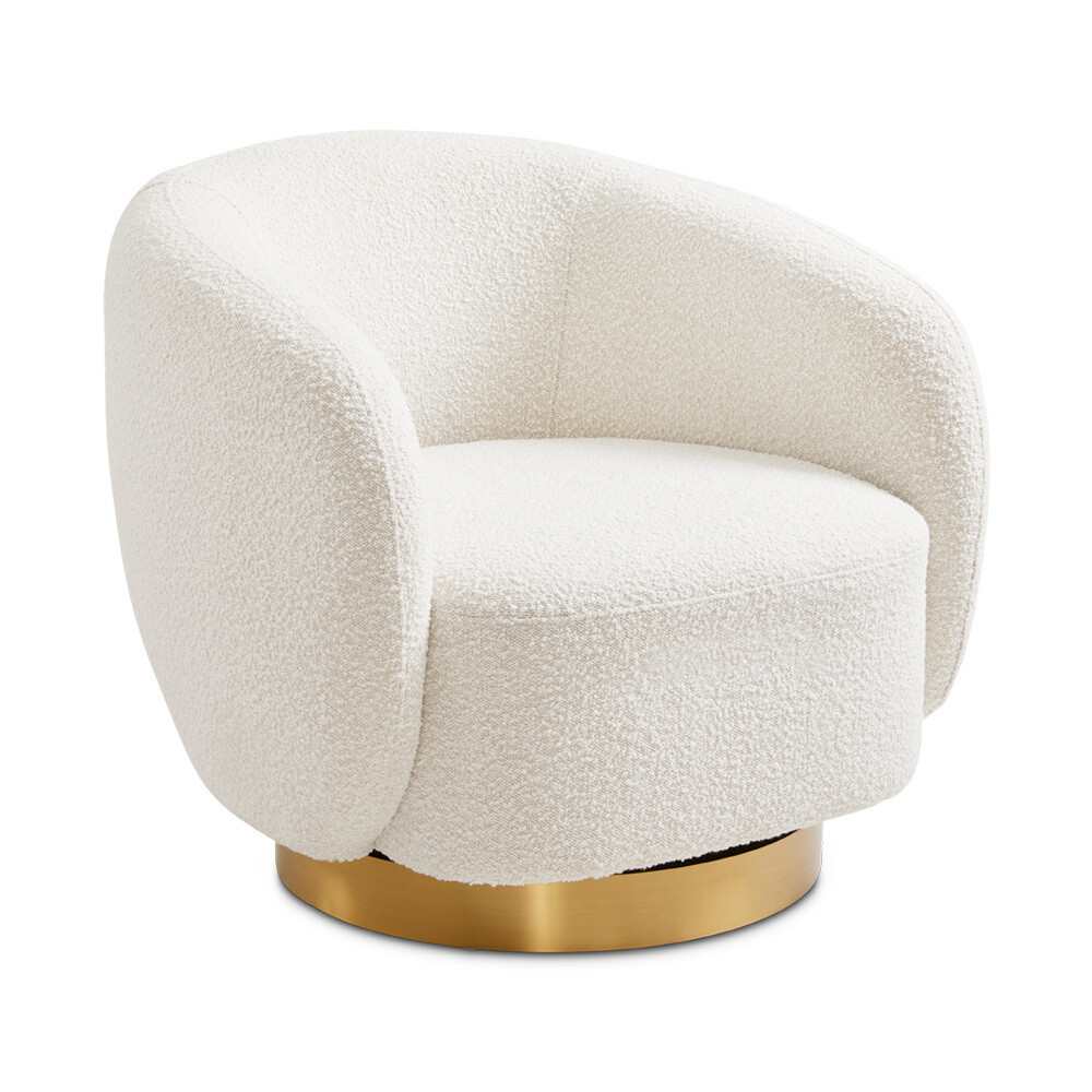 ASPEN SWIVEL ACCENT CHAIR - GOLD - BOUCLE