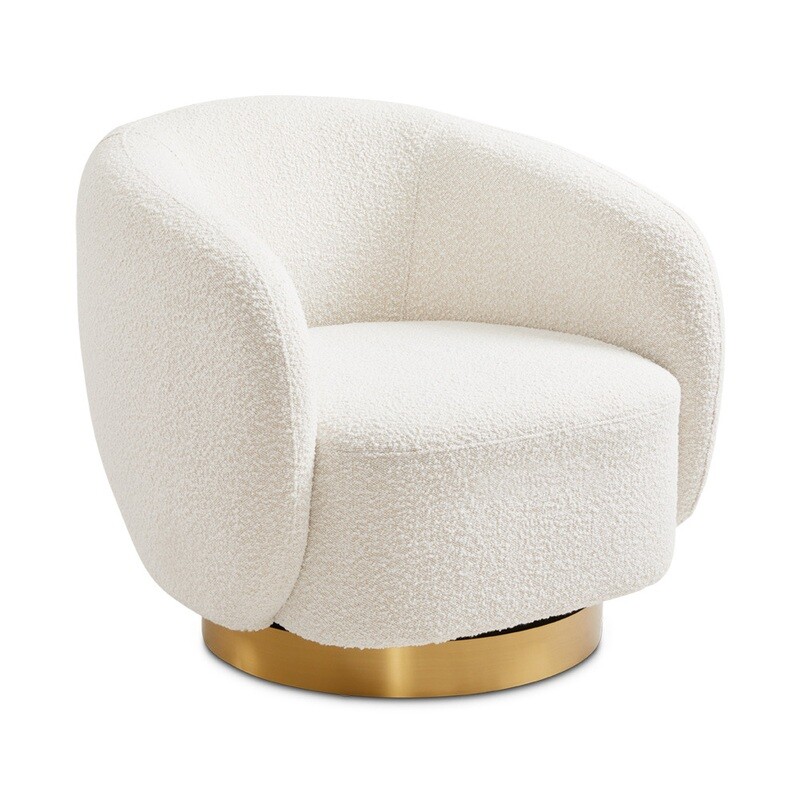 ASPEN SWIVEL ACCENT CHAIR - GOLD - BOUCLE