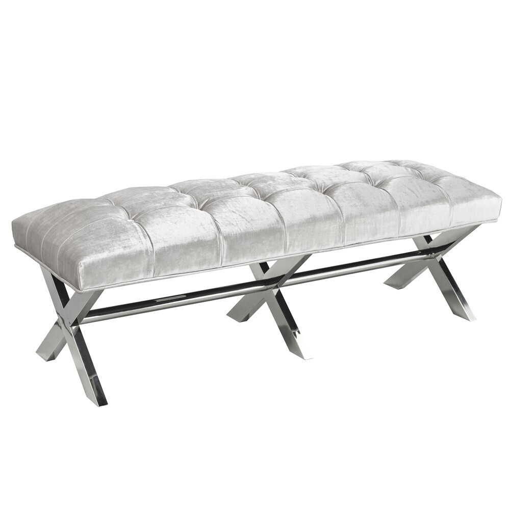 BENCH - GREY VELVET