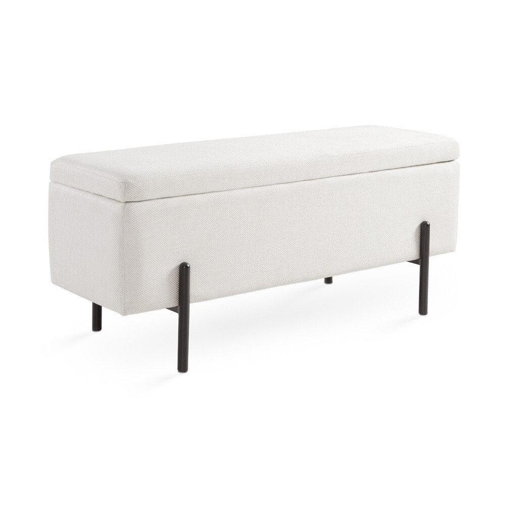 KUBE BENCH - STORAGE - LIGHT GREY VELVET