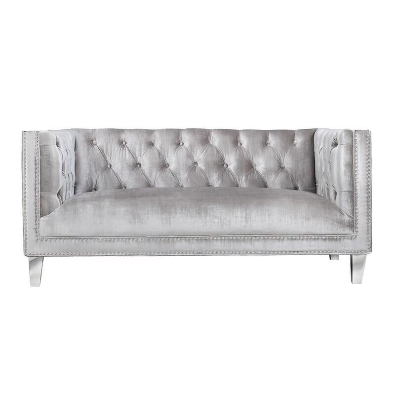 BARCELONA LOVESEAT - GREY VELVET