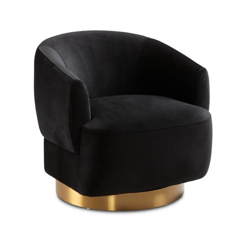 LIAM ACCENT CHAIR - BLACK - VELVET