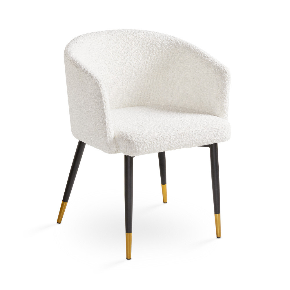 JORDAN DINING CHAIR - WHITE BOUCLE