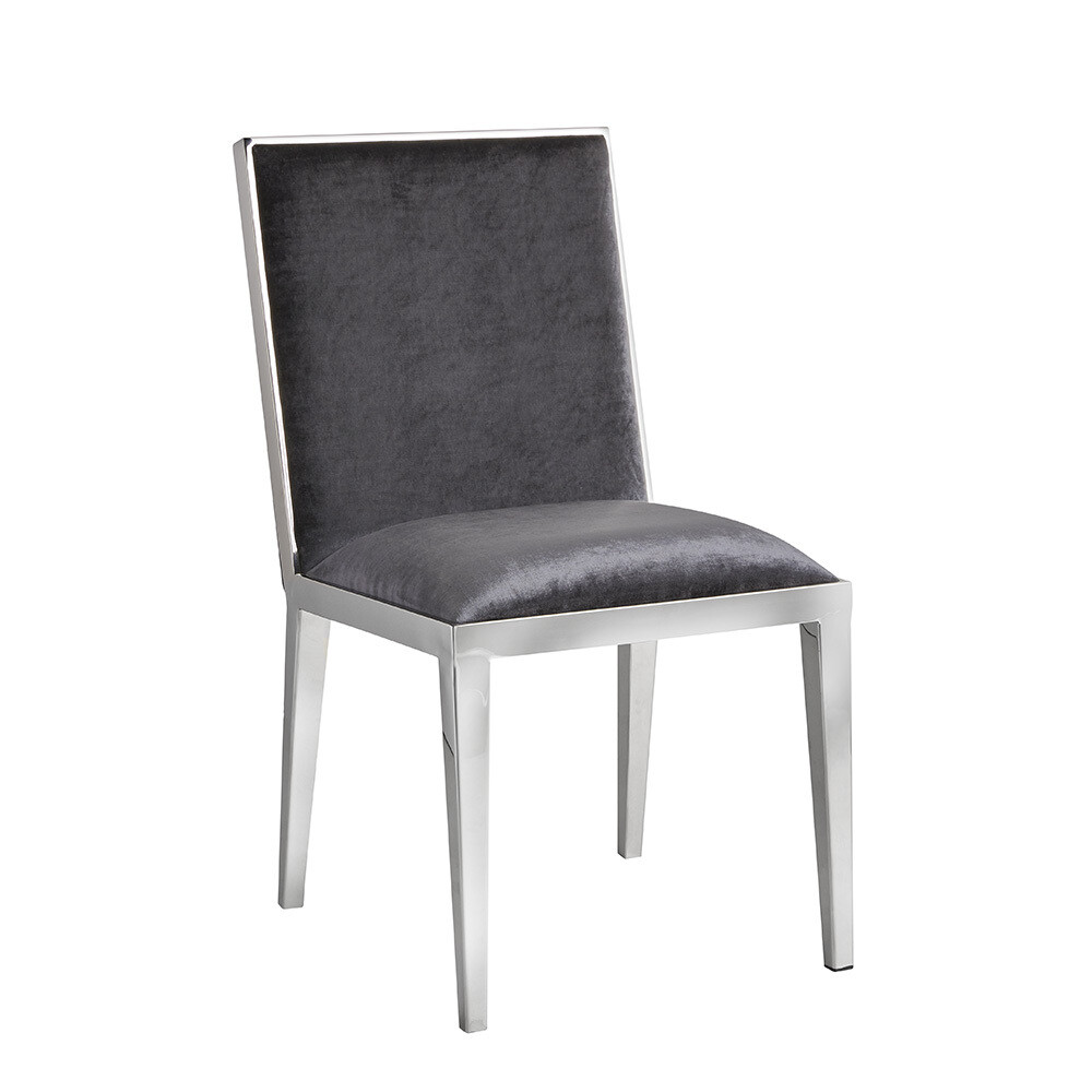DINING CHAIR - CHARCOAL VELVET