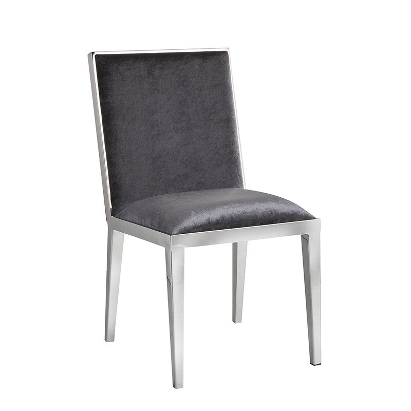 DINING CHAIR - CHARCOAL VELVET