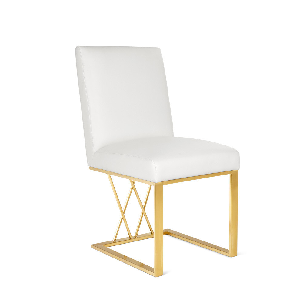 MARTINI DINING CHAIR - WHITE LEATHERETTE