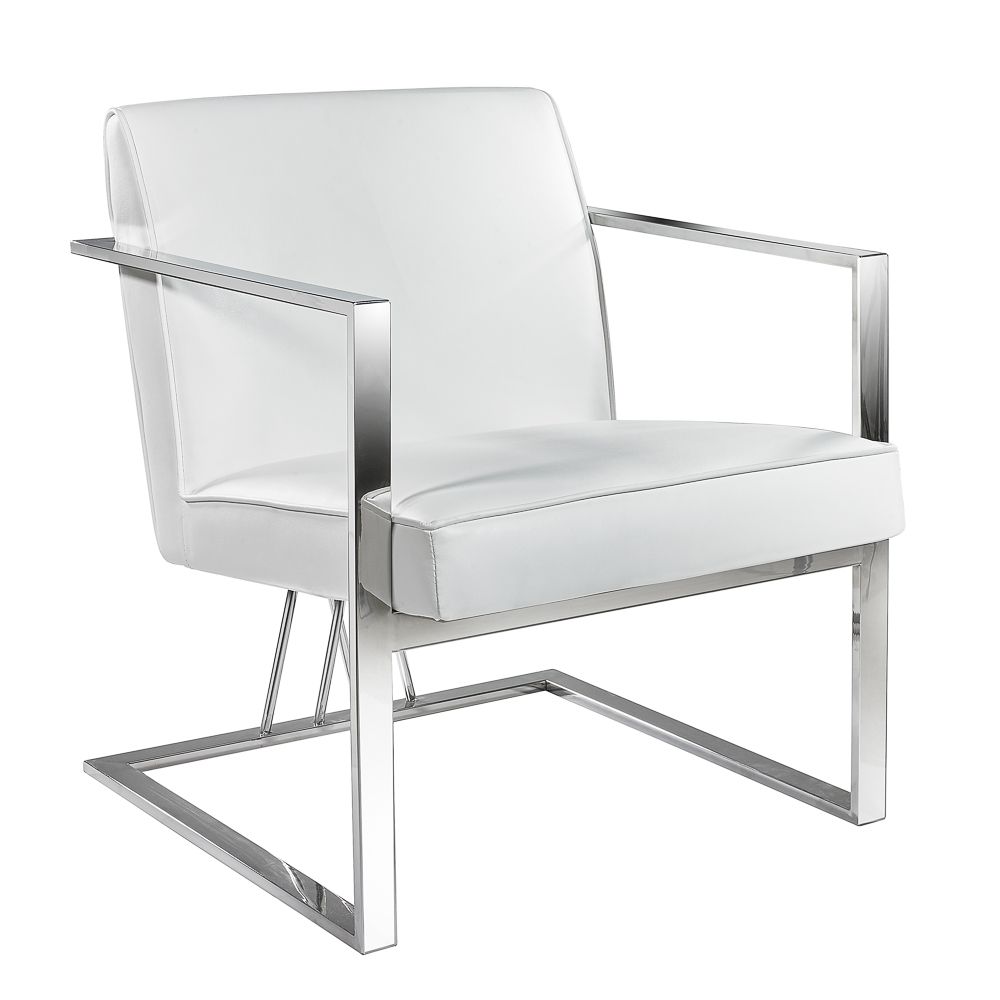 FAIRMONT ACCENT CHAIR - WHITE LEATHERETTE
