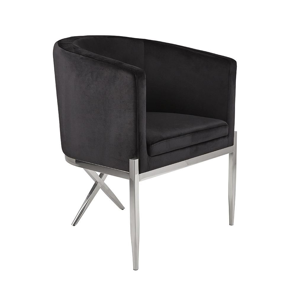 ANTON ACCENT CHAIR - BLACK - VELVET