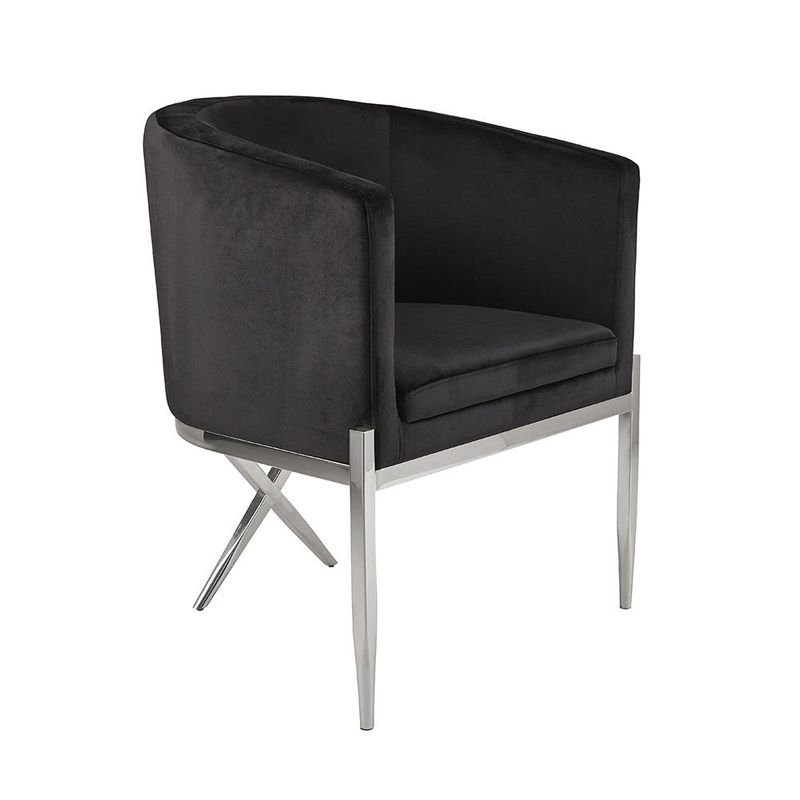 ANTON ACCENT CHAIR - BLACK - VELVET
