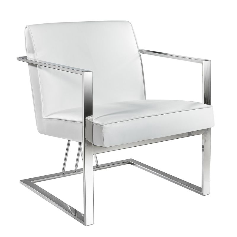 FAIRMONT ACCENT CHAIR - WHITE LEATHERETTE