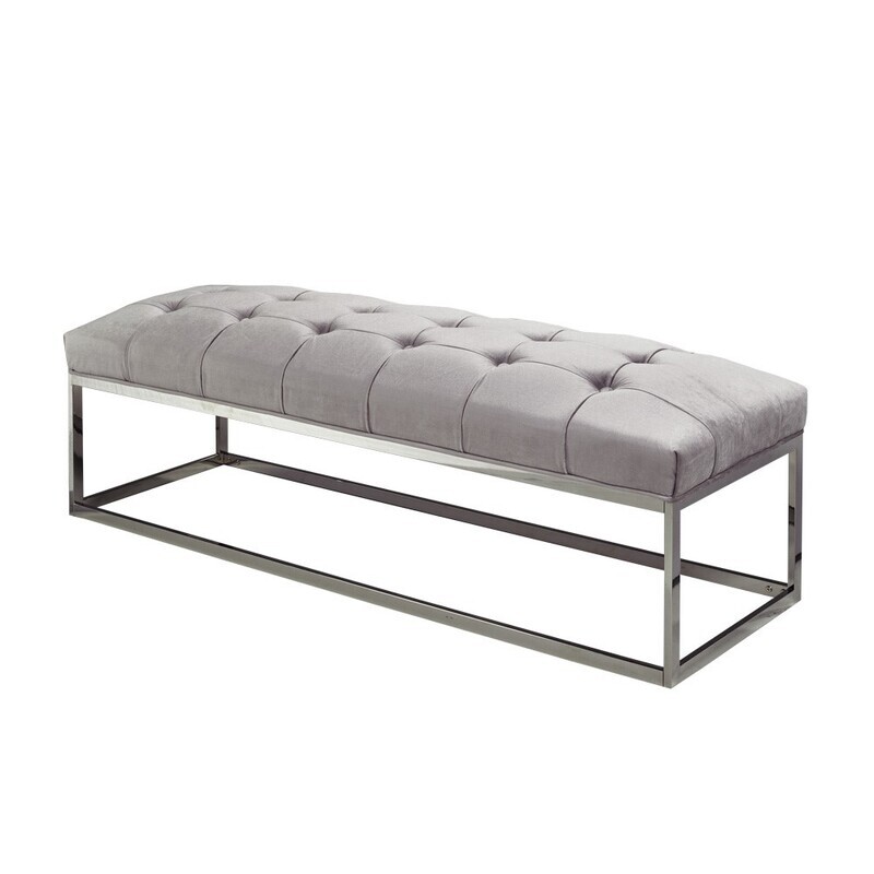 BENCH - GREY VELVET