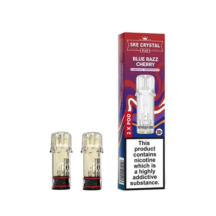 SKE Crystal Plus 20mg Nic Salt Replacement Pods - Blue Razz Cherry