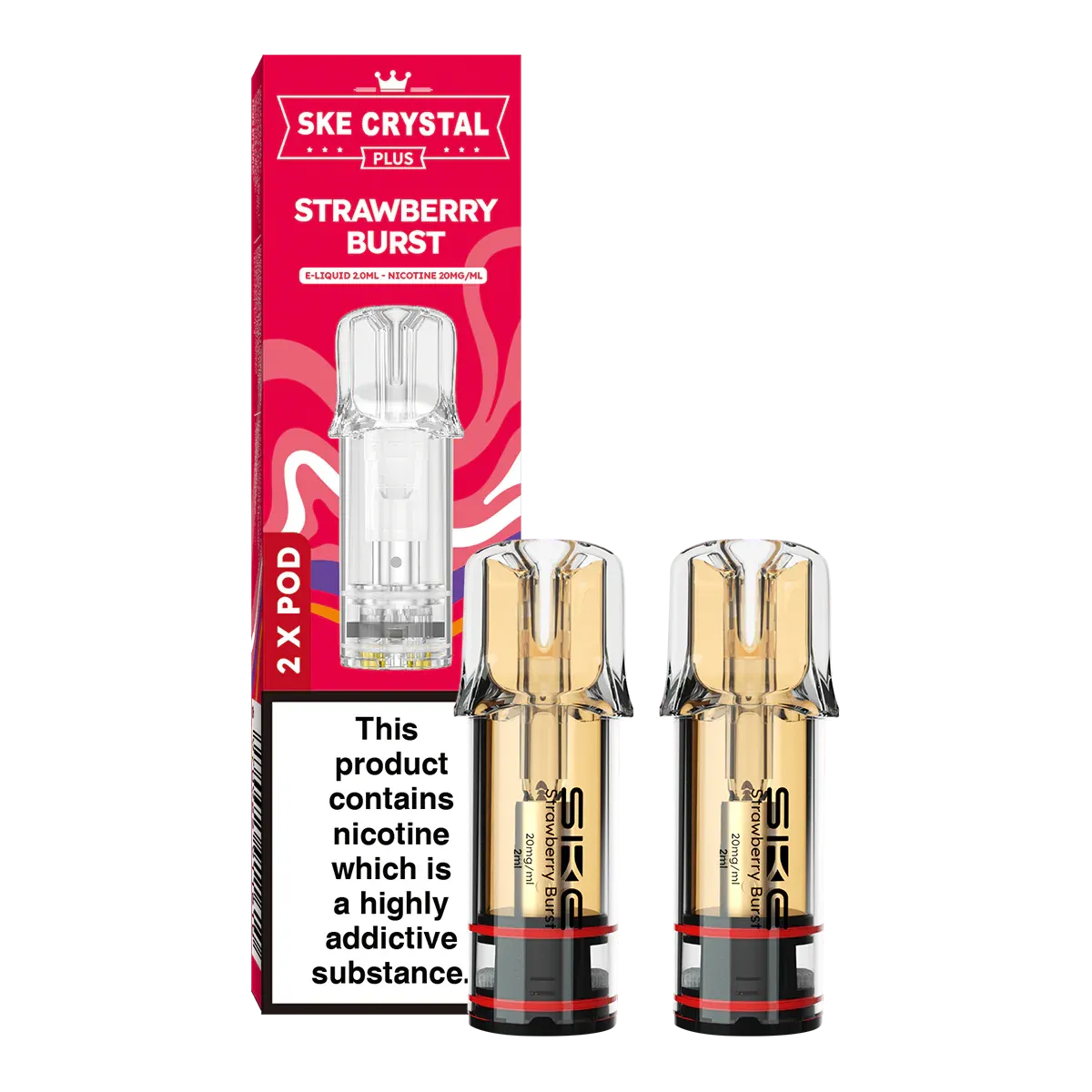 SKE Crystal Plus 20mg Nic Salt Replacement Pods - Strawberry Burst