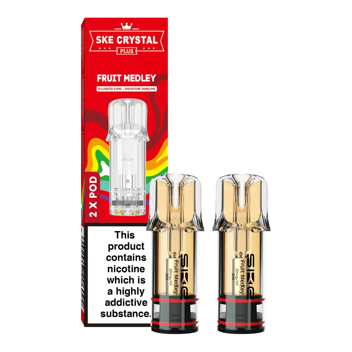 SKE Crystal Plus 20mg Nic Salt Replacement Pods - Fruit Medley