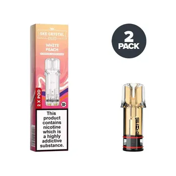 SKE Crystal Plus 20mg Nic Salt Replacement Pods - White Peach