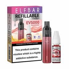Elf Bar EV5000 – Refillable &amp; Rechargeable Pod Kit + 10ml ELFLIQ 20mg – Watermelon Ice