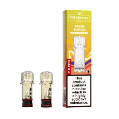 SKE Crystal Plus 20mg Nic Salt Replacement Pods - Peach Mango