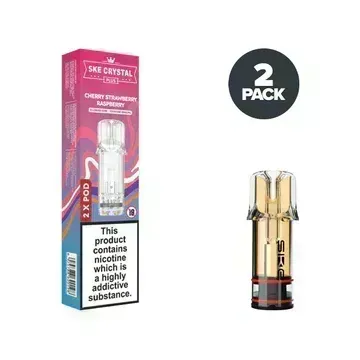 SKE Crystal Plus 20mg Nic Salt Replacement Pods - Cherry Strawberry Raspberry