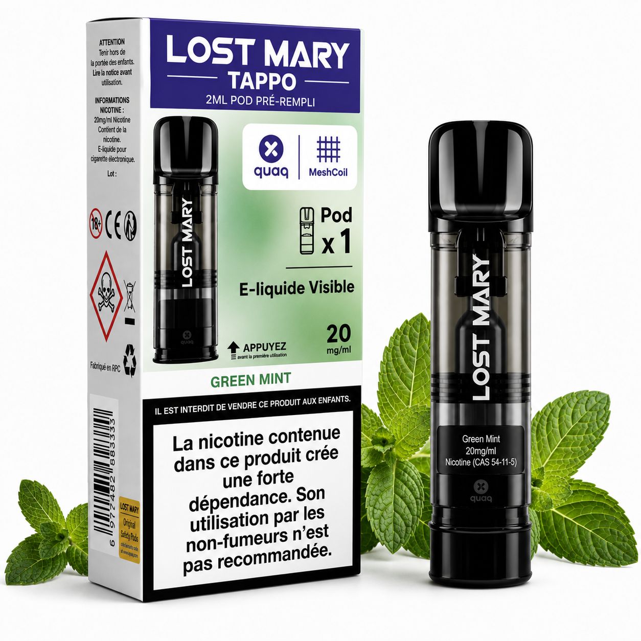 Lost Mary Tappo Air Prefilled Pod – Green Mint