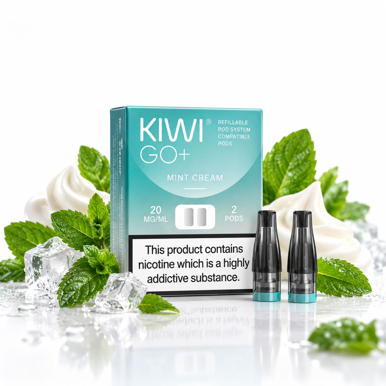 KIWI GO+ Prefilled Pods 2PCS 20mg – Mint Cream