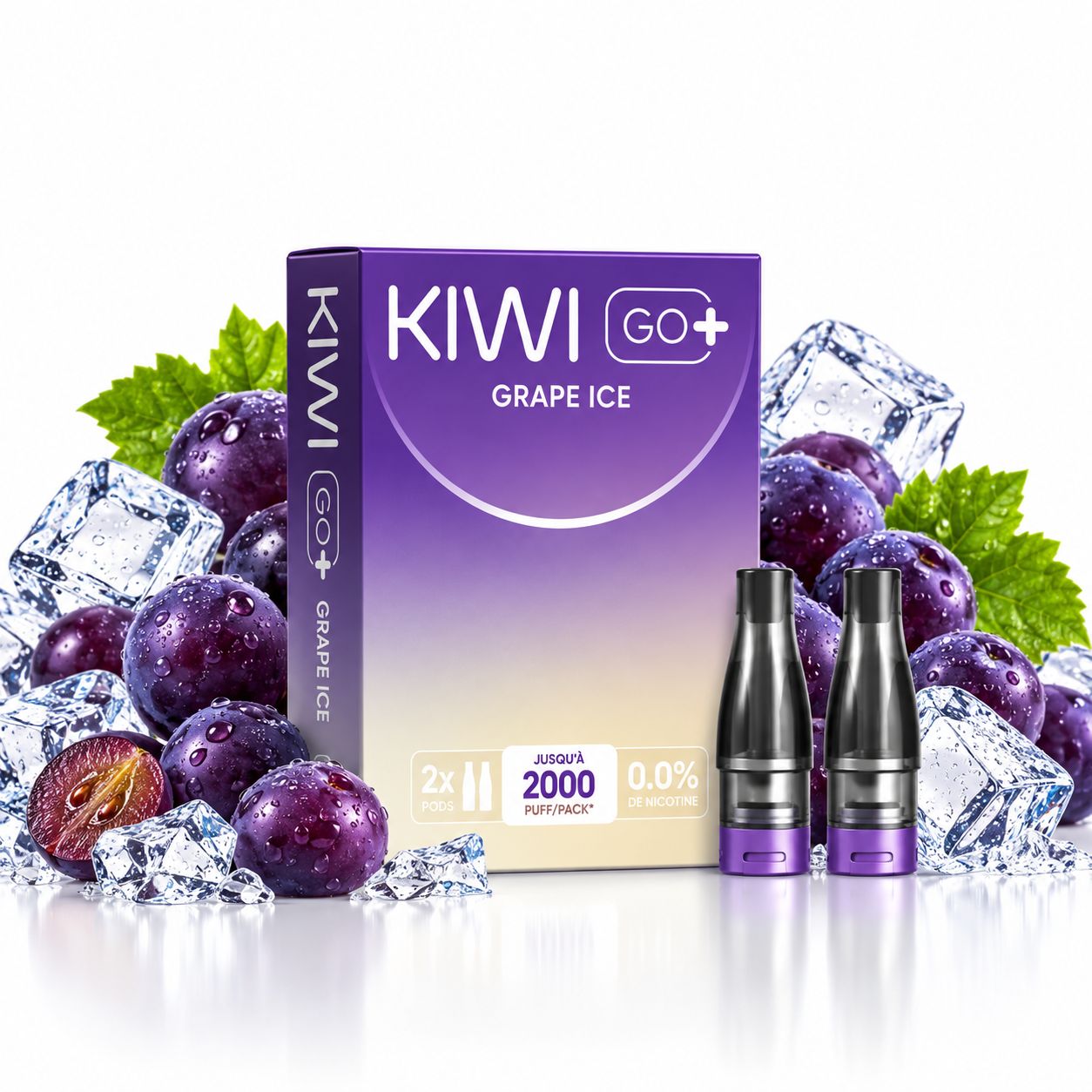 KIWI GO+ Prefilled Pods 2PCS 0mg – Grape Ice