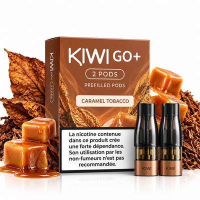 KIWI GO+ Prefilled Pods 2PCS 20mg – Caramel Tobacco KIWI GO+ Prefilled Pods 2PCS 20mg – Caramel Tobacco