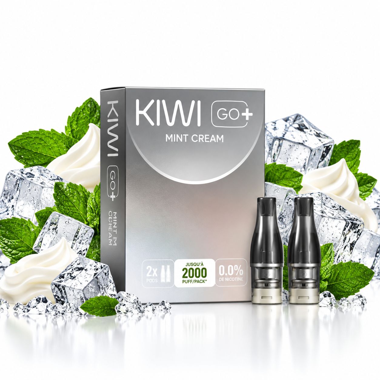 KIWI GO+ Prefilled Pods 2PCS 0mg – Mint Cream