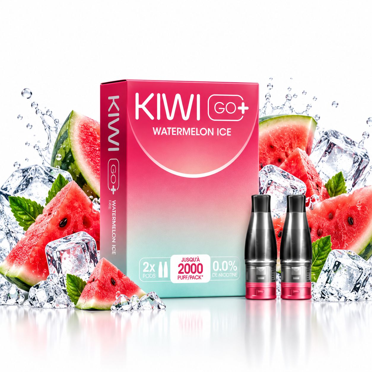 KIWI GO+ Prefilled Pods 2PCS 0mg – Watermelon Ice