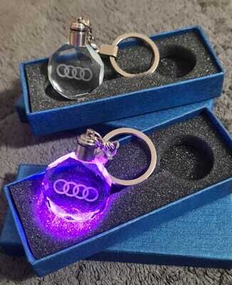 Kristall 3D Schlüsselanhänger Audi Logo
