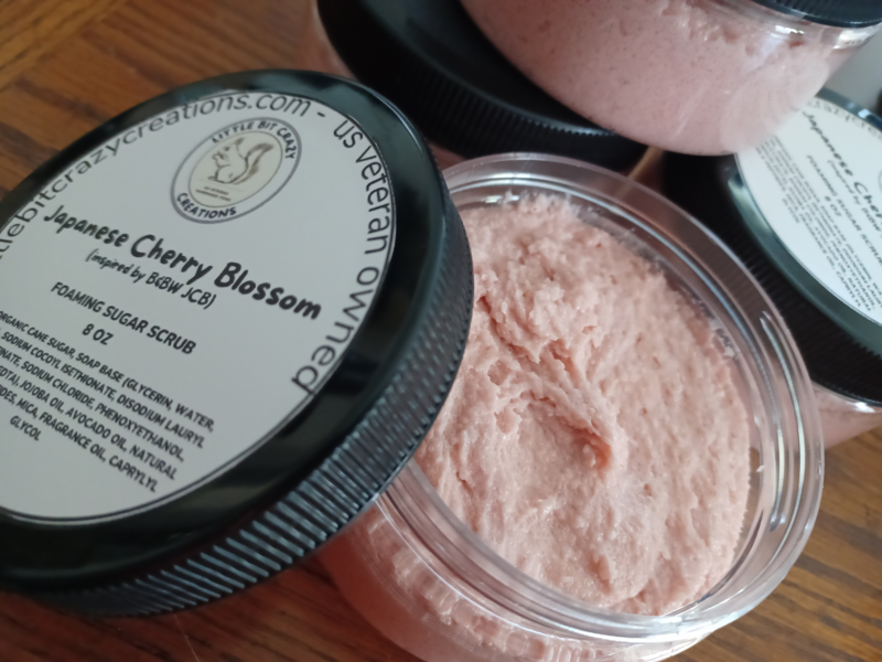 8oz Japanese Cherry Blossom Foaming Sugar Scrub