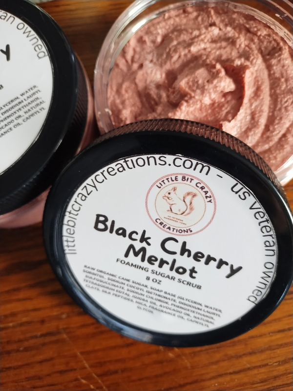 8oz Black Cherry Merlot Foaming Sugar Scrub