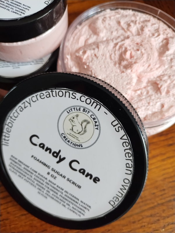 8oz Candy Cane Foaming Sugar Scrub