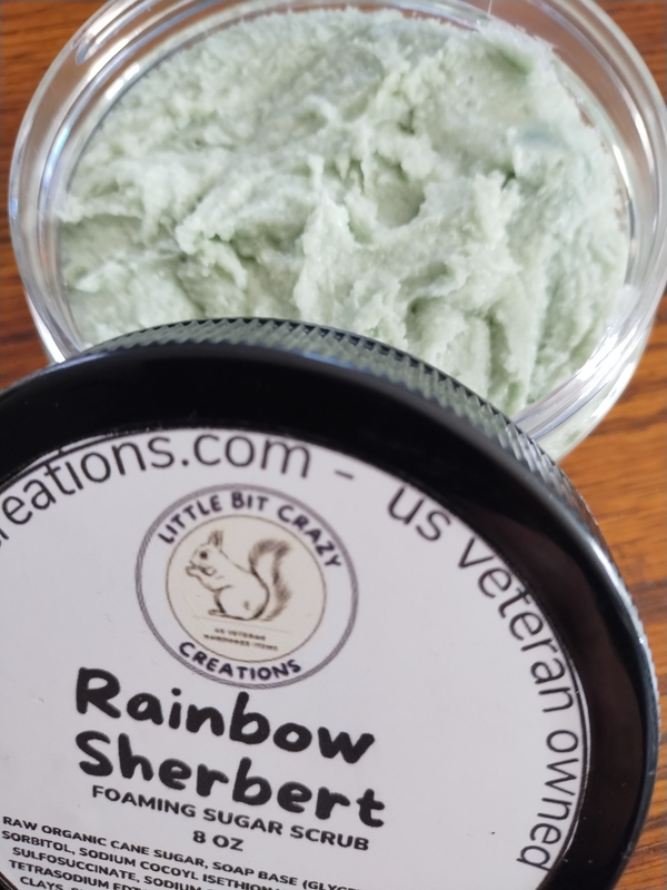 8oz Rainbow Sherbet Foaming Sugar Scrub